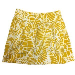 Ann Taylor LOFT Skirt Stenciled Leaf Stroll Pockets Women's 2 Work Office Casual